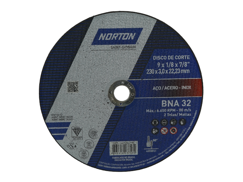 DISCO DE CORTE MET 9 X 3.00 MM NORTON